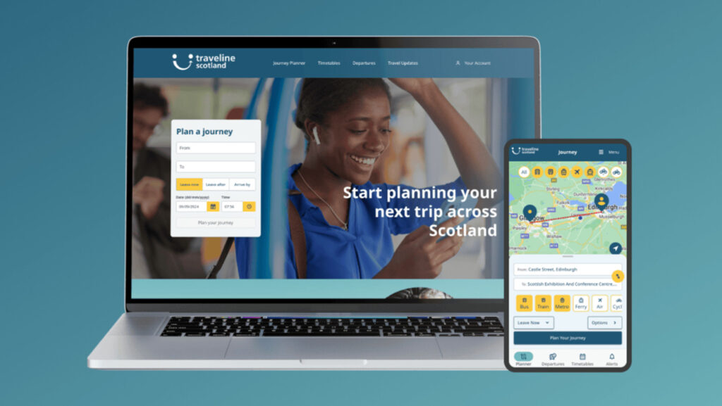Transport Scotland digital services shown on various devices