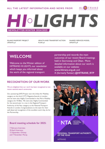 Image of HITRANS winter newsletter front page
