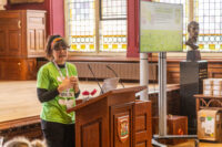 Image of Roanna Trerise speaking at a lectern