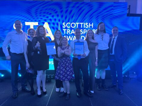 Image of HITRANS team at the Scottish Transport Awards 2025